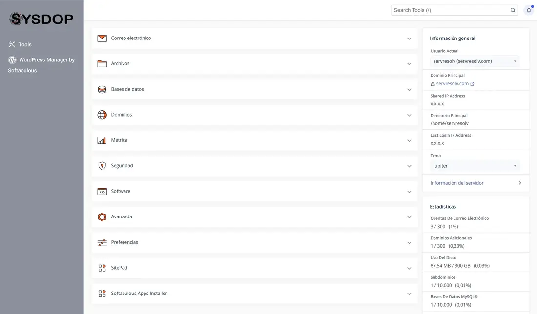 cPanel file and email management